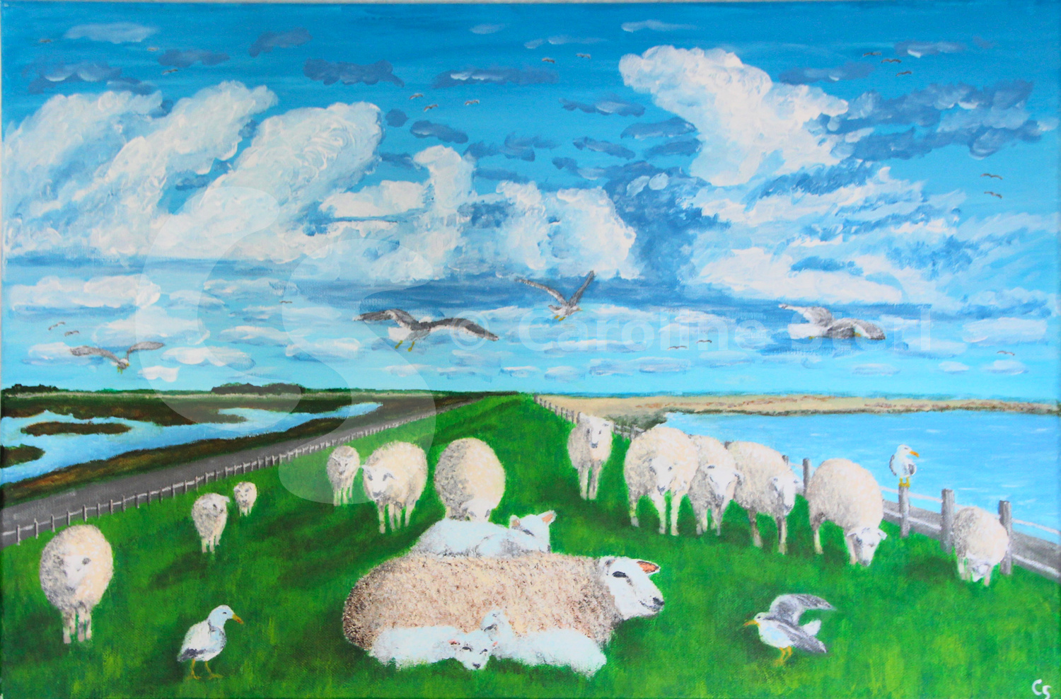Painting: Op de dijk